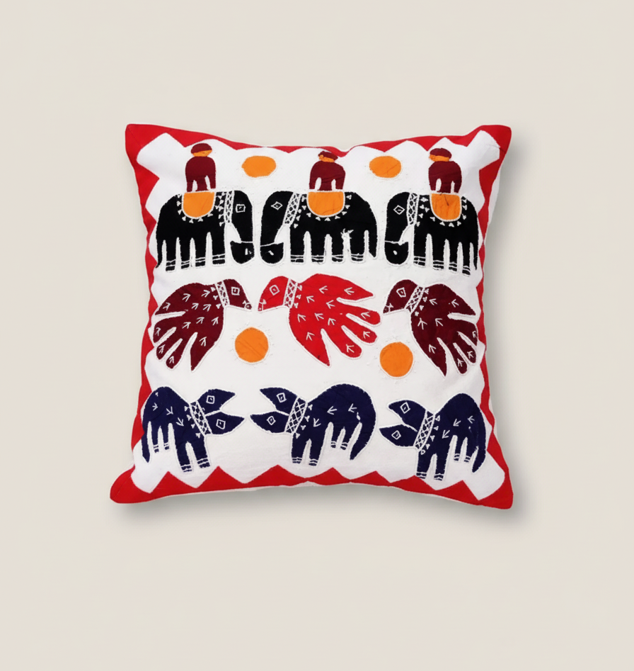 Decorative cushion with animal patterns