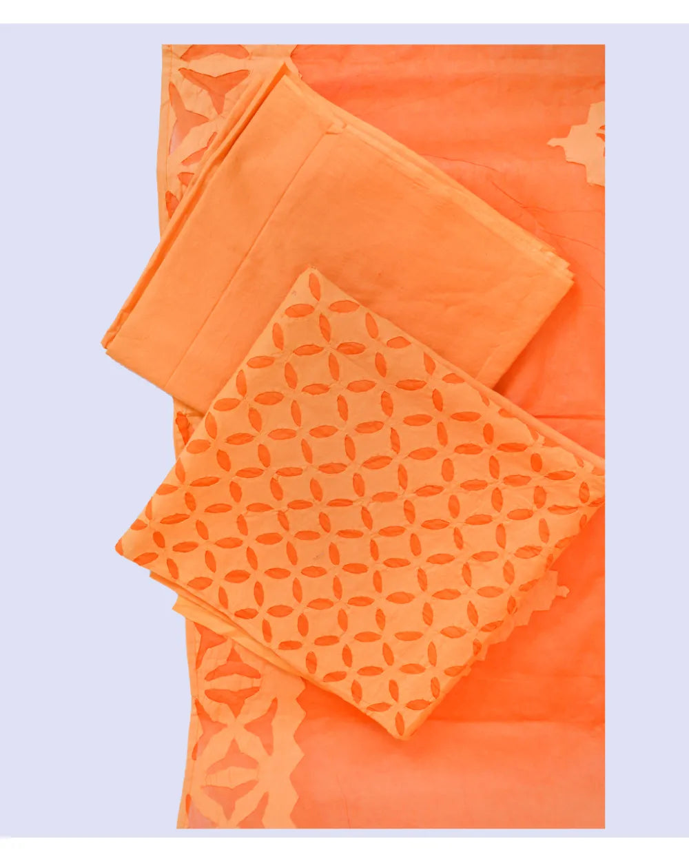 Tangerine Charm – Lattice Appliqué Elegance Suit