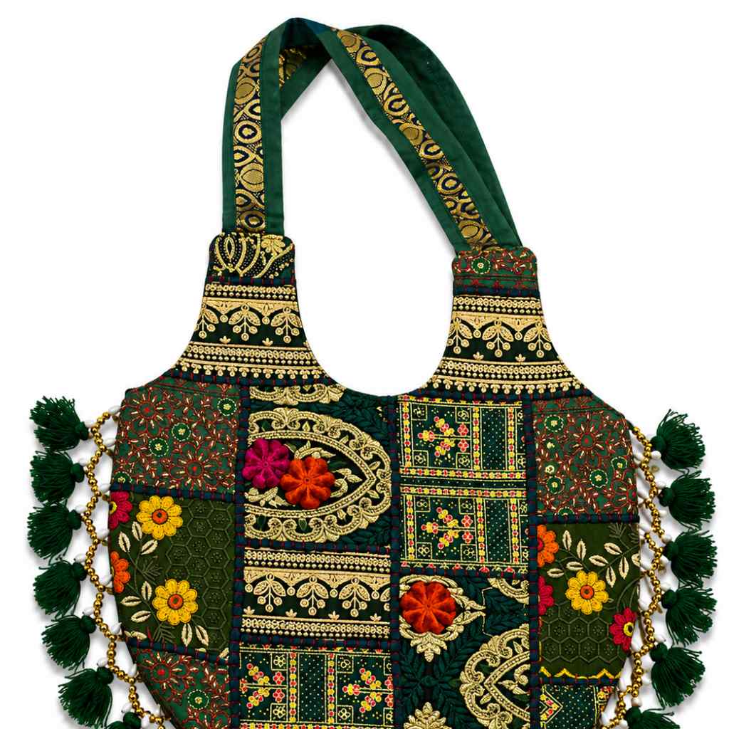 Bohemian Vibes Tassel Embroidered Tote Bag for Women