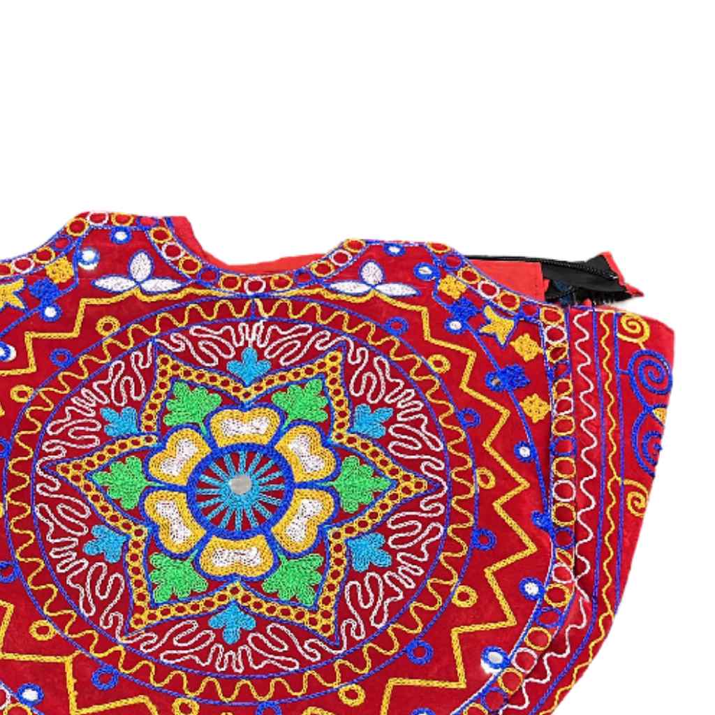 Ethnic Motifs Embroidered Boho Tote Bag