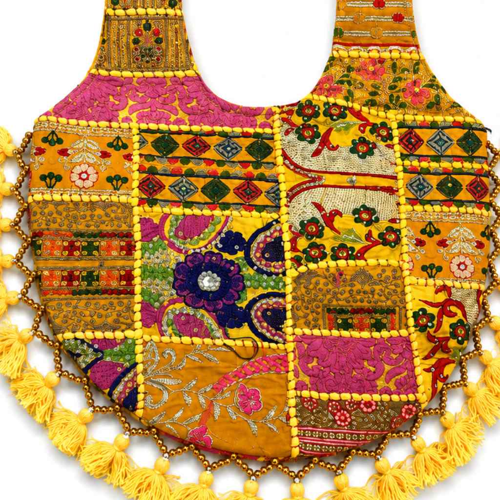 Bohemian Vibes Tassel Embroidered Tote Bag for Women