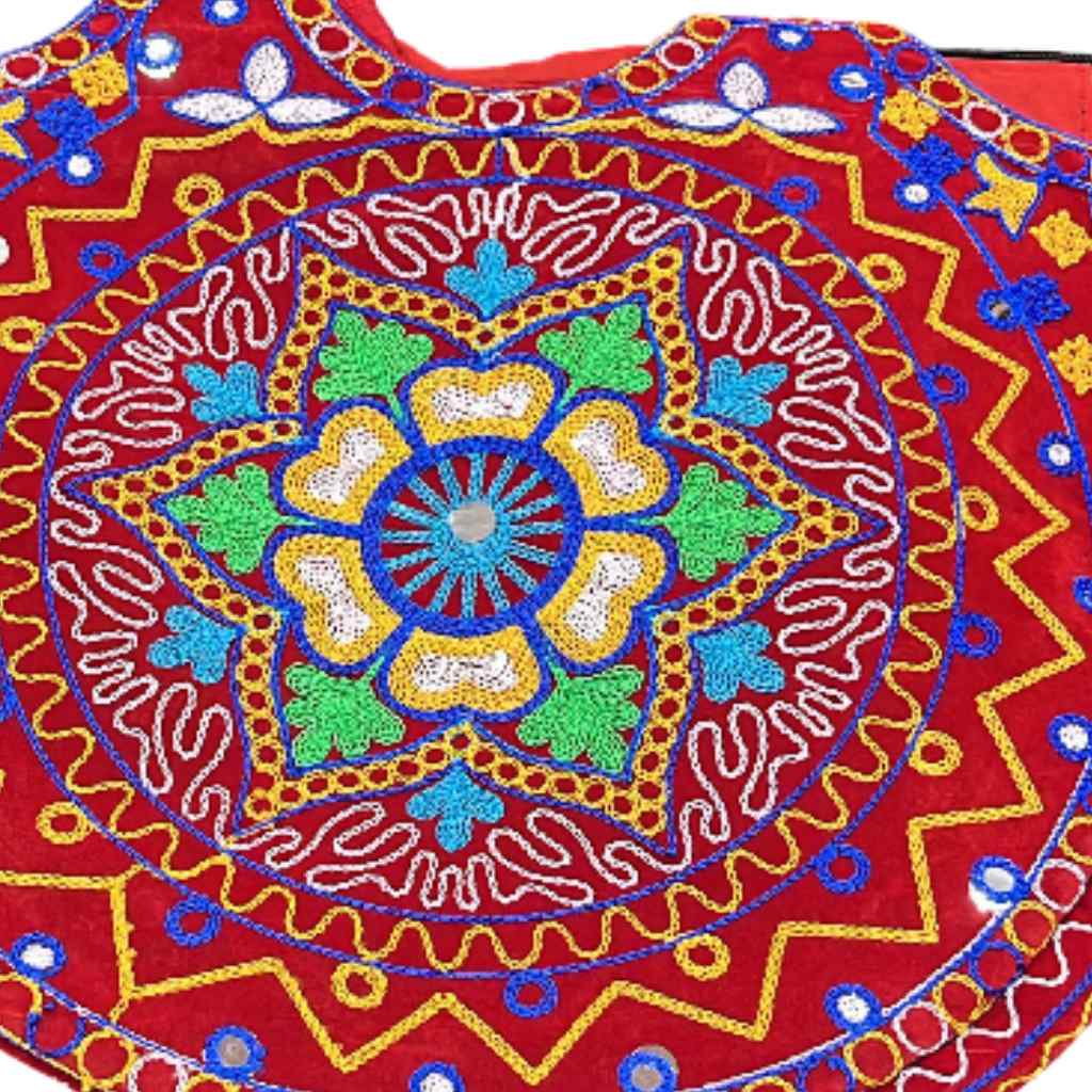 Ethnic Motifs Embroidered Boho Tote Bag