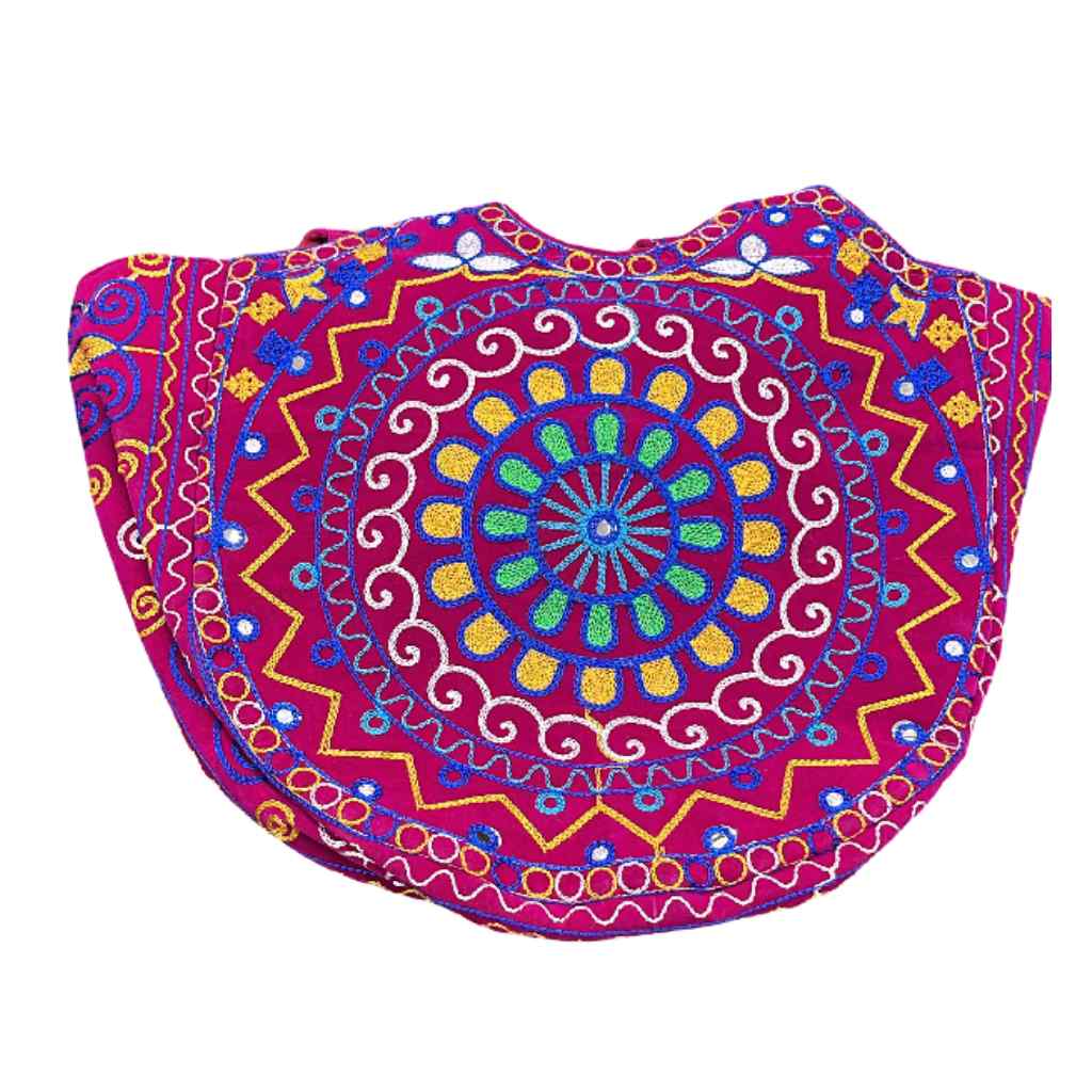Ethnic Motifs Embroidered Boho Tote Bag