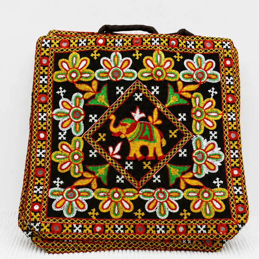 Elephant Threadwork Rajasthani Tote Bag