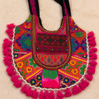 Fusion Hues Boho Tassel Embroidered Tote Bag