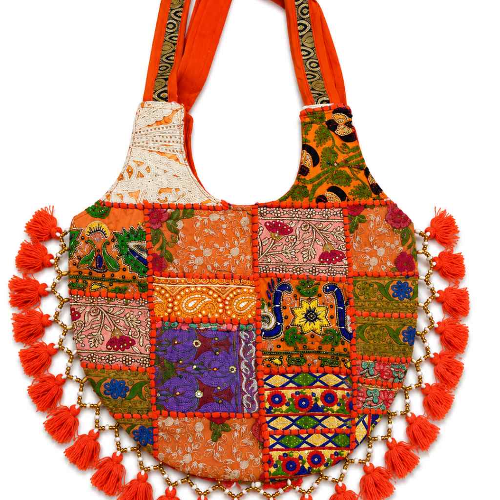 Bohemian Vibes Tassel Embroidered Tote Bag for Women