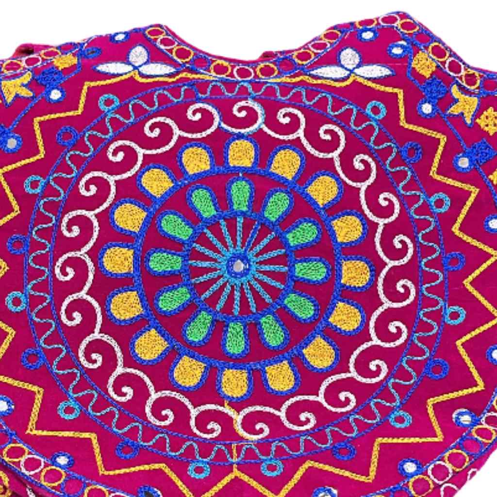Ethnic Motifs Embroidered Boho Tote Bag