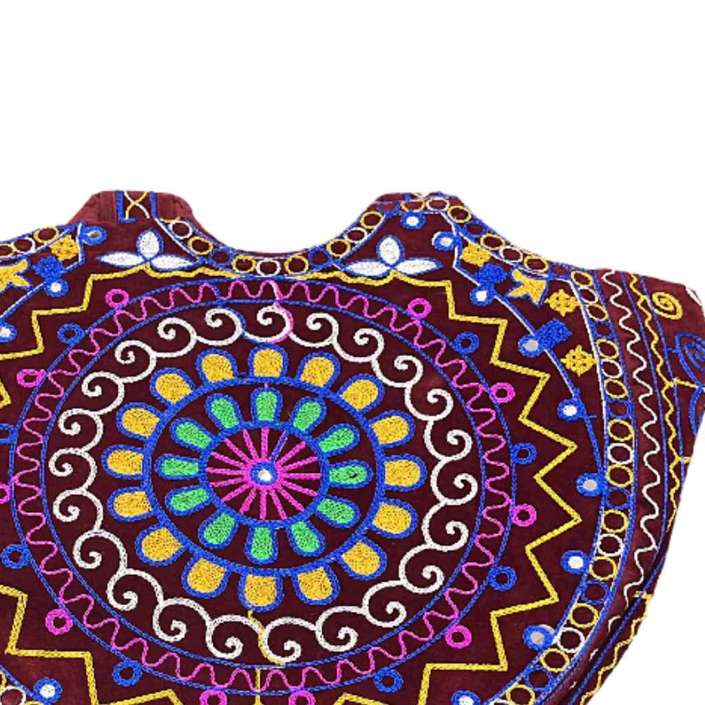 Ethnic Motifs Embroidered Boho Tote Bag