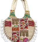 Bohemian Vibes Tassel Embroidered Tote Bag for Women