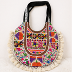 Boho Tassel Embroidered Tote Bag for Women