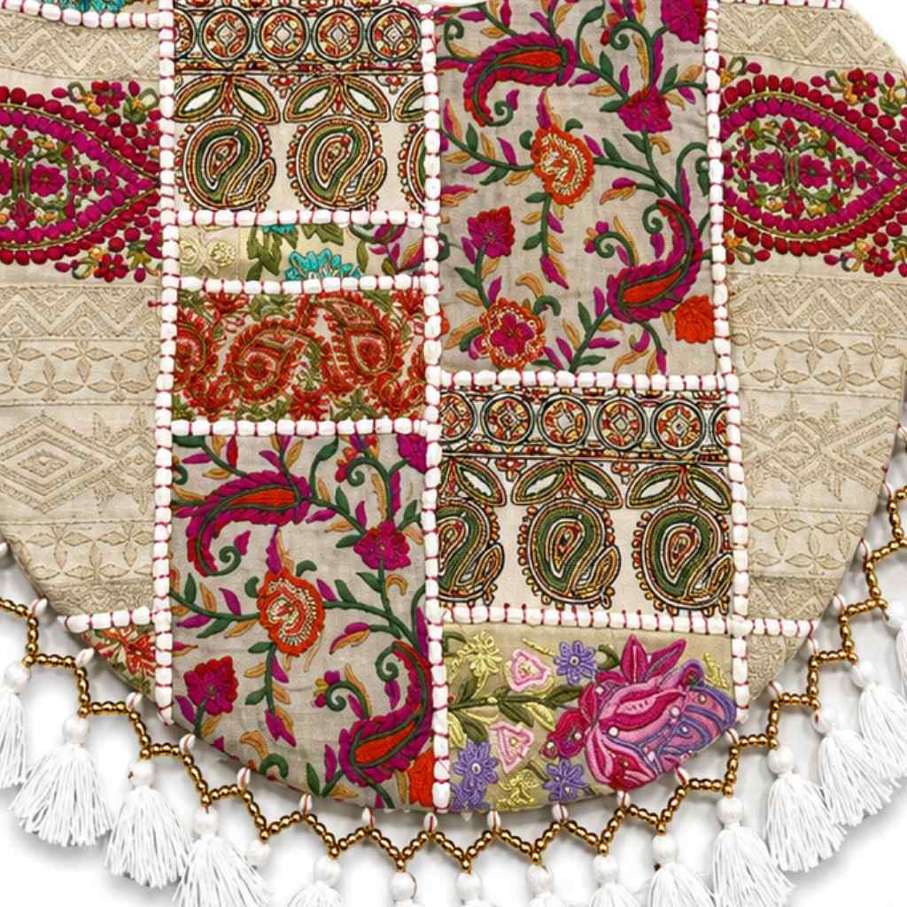 Bohemian Vibes Tassel Embroidered Tote Bag for Women