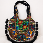 Boho Tassel Embroidered Tote Bag for Women
