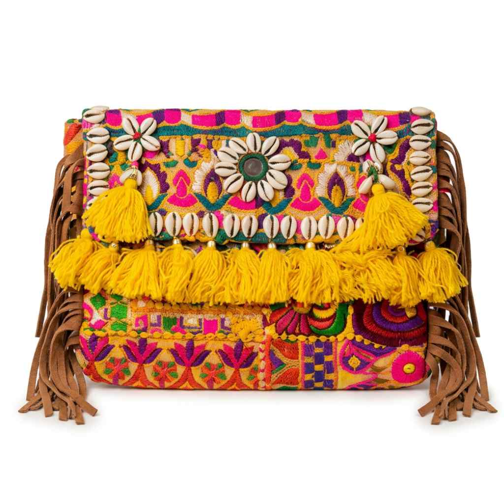 Embroidered Fringe Banjara Laptop Bag for Women