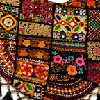Vintage Noir Tassel Embroidered Tote Bag for Women
