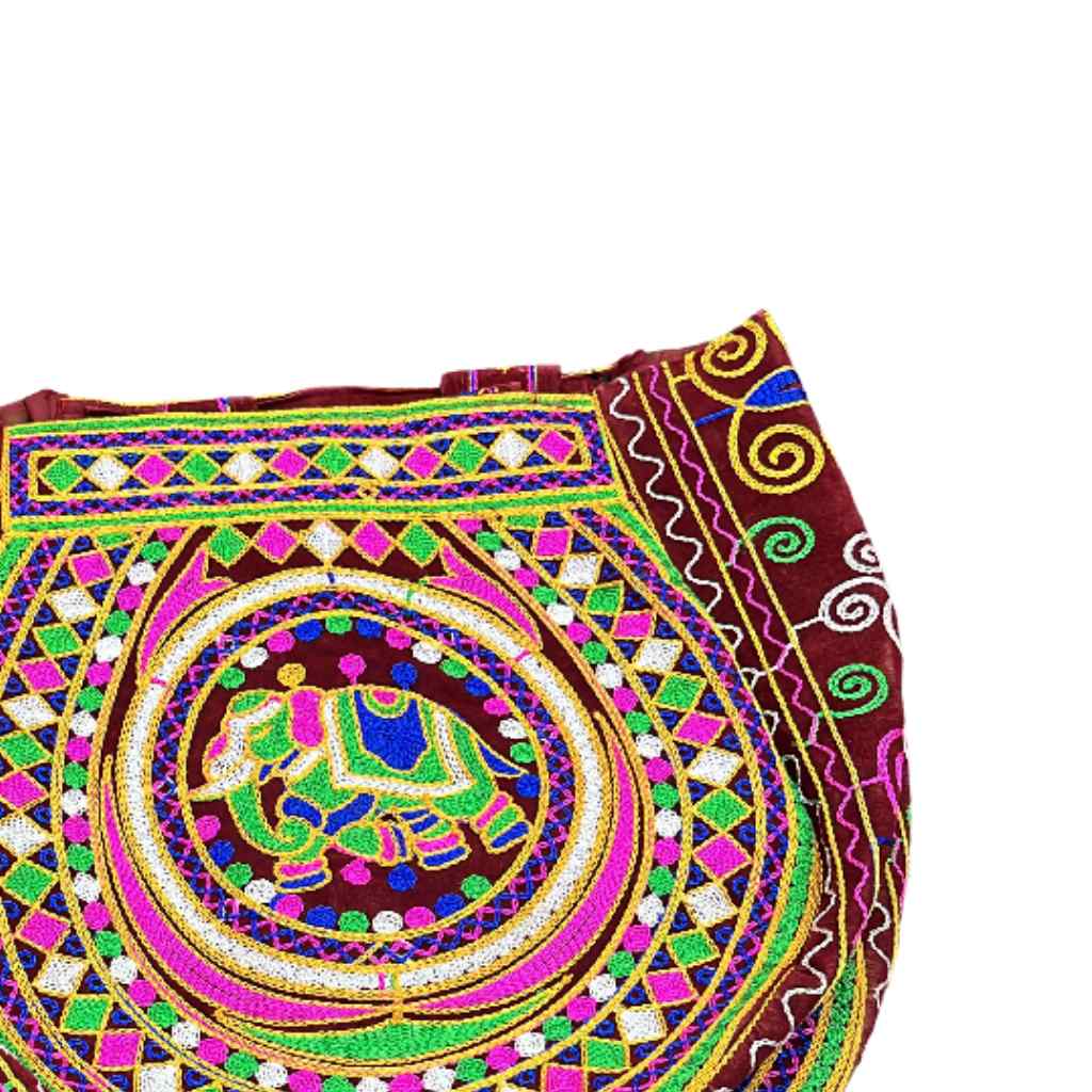Elephant Threadwork Rajasthani Tote Bag