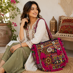 Heritage Embroidered Banjara Tote Bag with Tassels