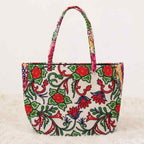 Color Story Embroidered Boho Tote Bag for Women
