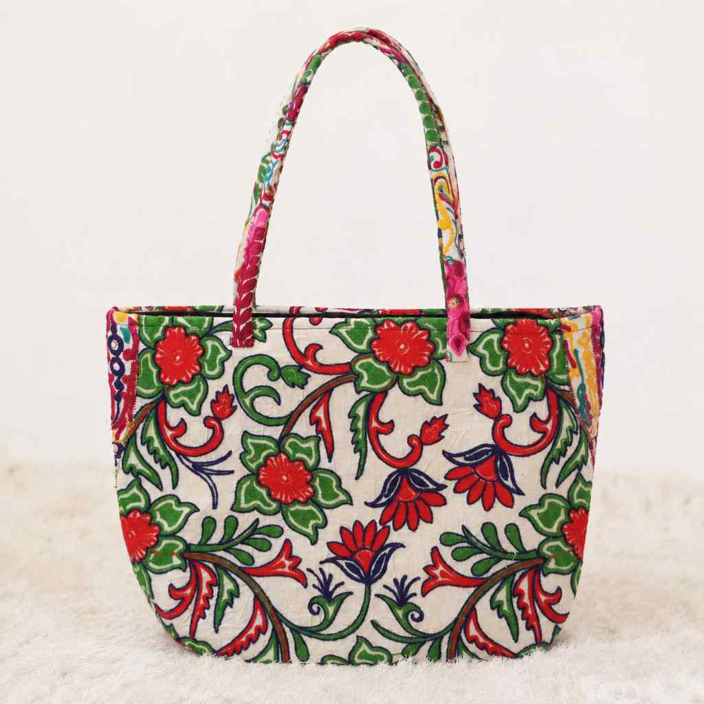 Color Story Embroidered Boho Tote Bag for Women