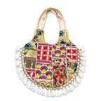 Vintage Noir Tassel Embroidered Tote Bag for Women