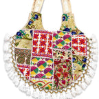 Vintage Noir Tassel Embroidered Tote Bag for Women