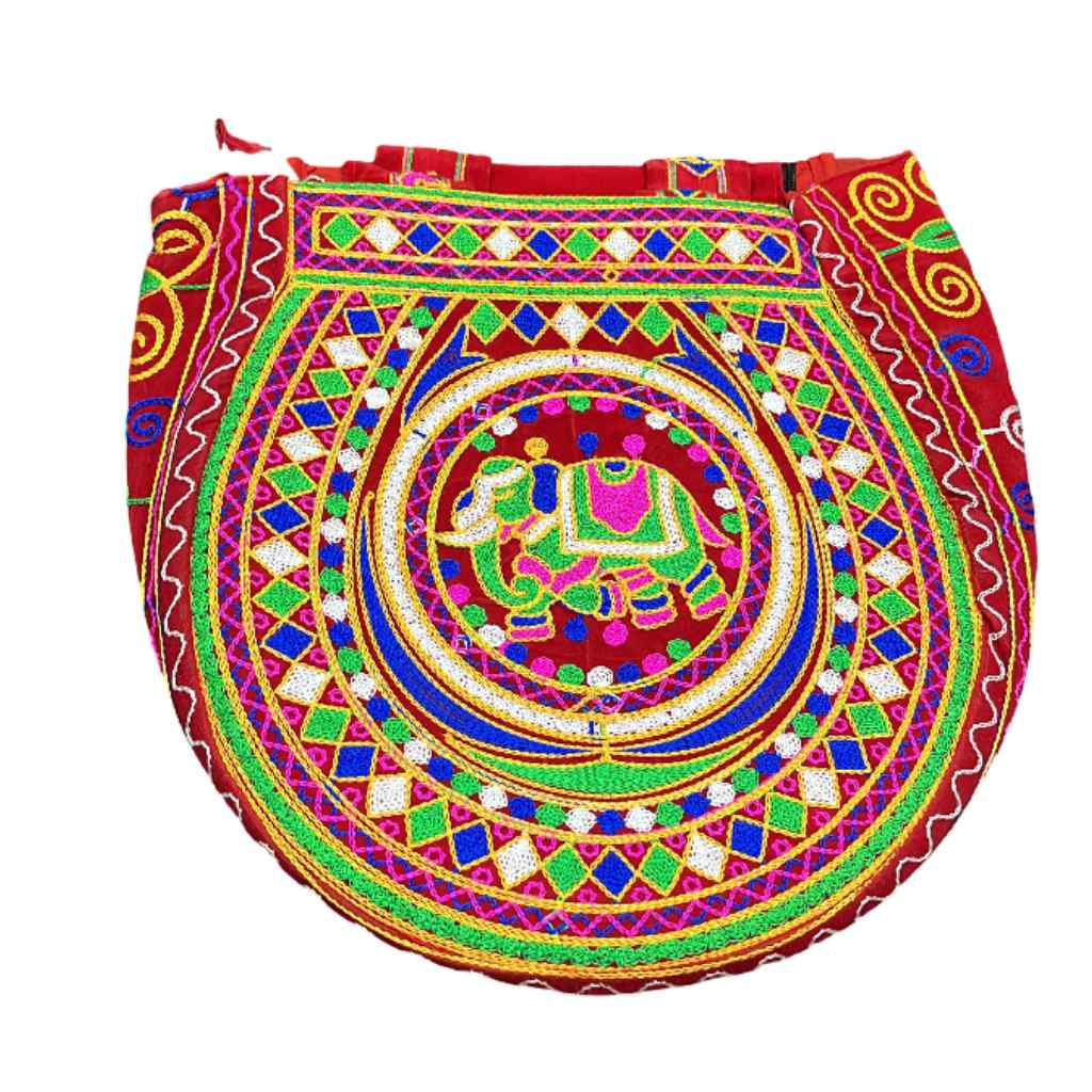 Elephant Threadwork Rajasthani Tote Bag