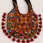 Tribal Hues Boho Embroidered Tote Bag