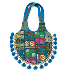 Vintage Noir Tassel Embroidered Tote Bag for Women