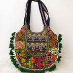 Tribal Hues Boho Embroidered Tote Bag