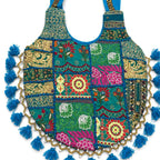 Vintage Noir Tassel Embroidered Tote Bag for Women