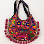 Tribal Hues Boho Embroidered Tote Bag