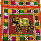 Folk Art Elephant Embroidered Sling Bag