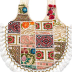 Vintage Noir Tassel Embroidered Tote Bag for Women