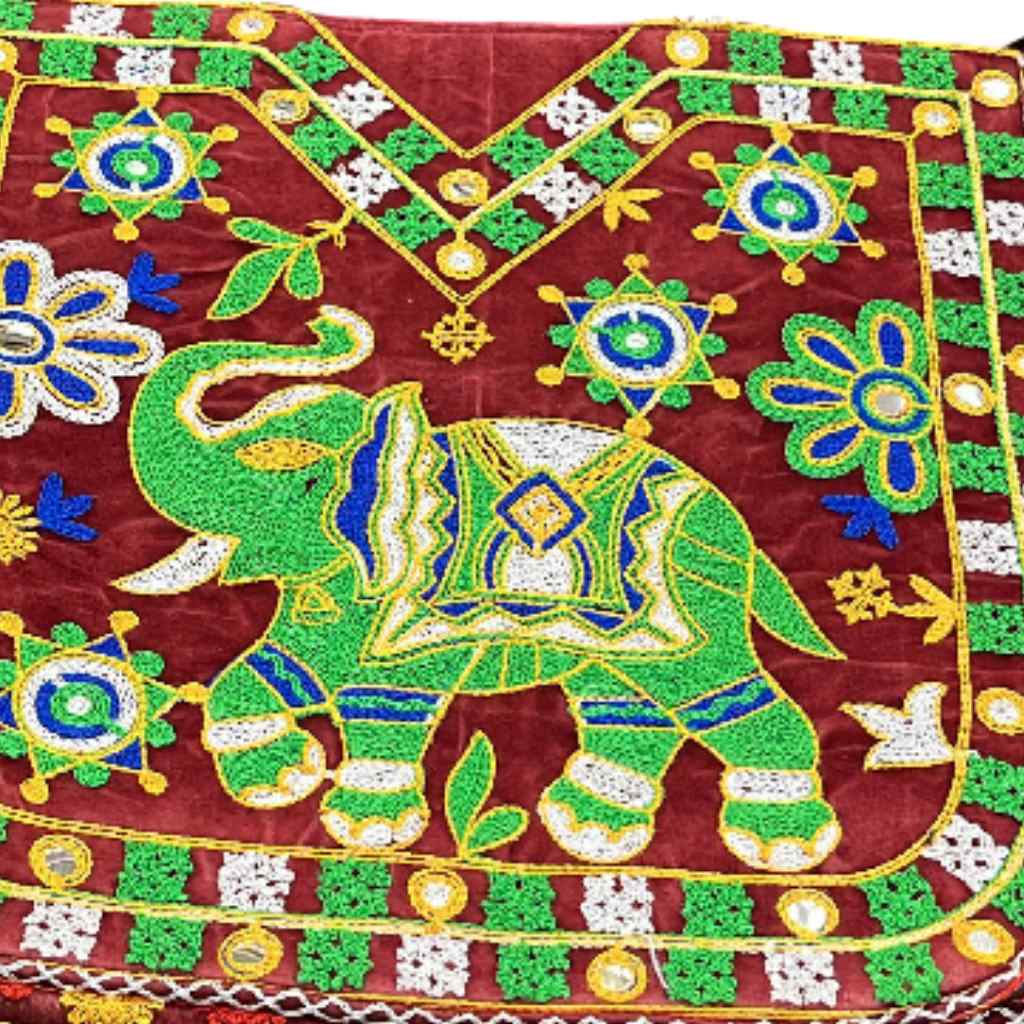 Elephant Threadwork Rajasthani Tote Bag