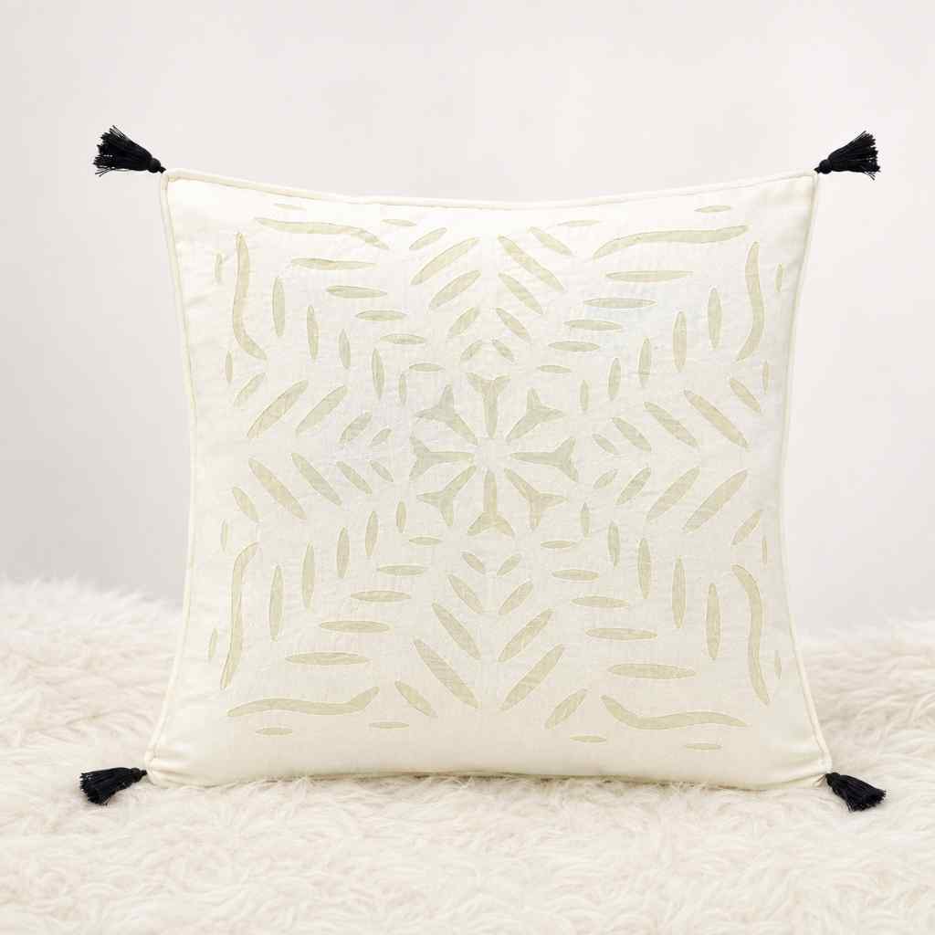 Color Hues Applique Cutwork Cushion Cover