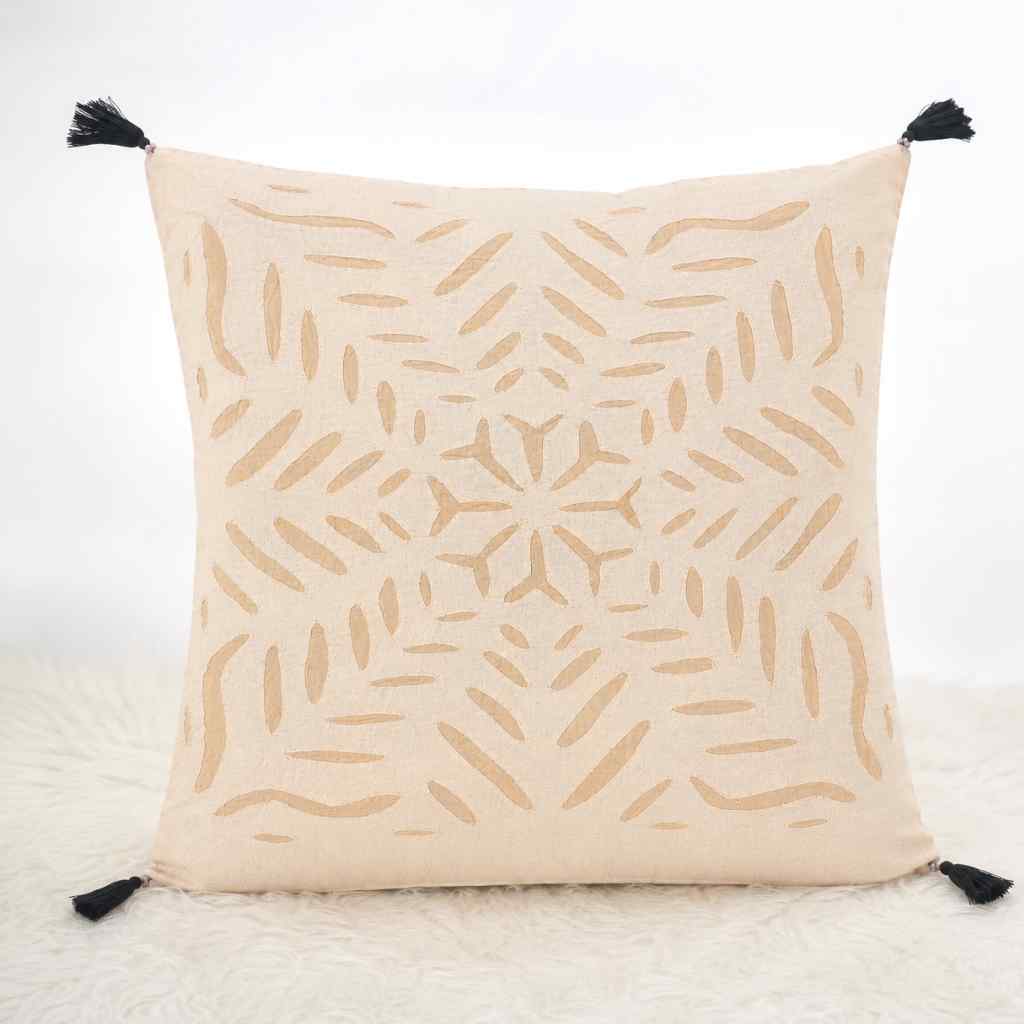 Color Hues Applique Cutwork Cushion Cover