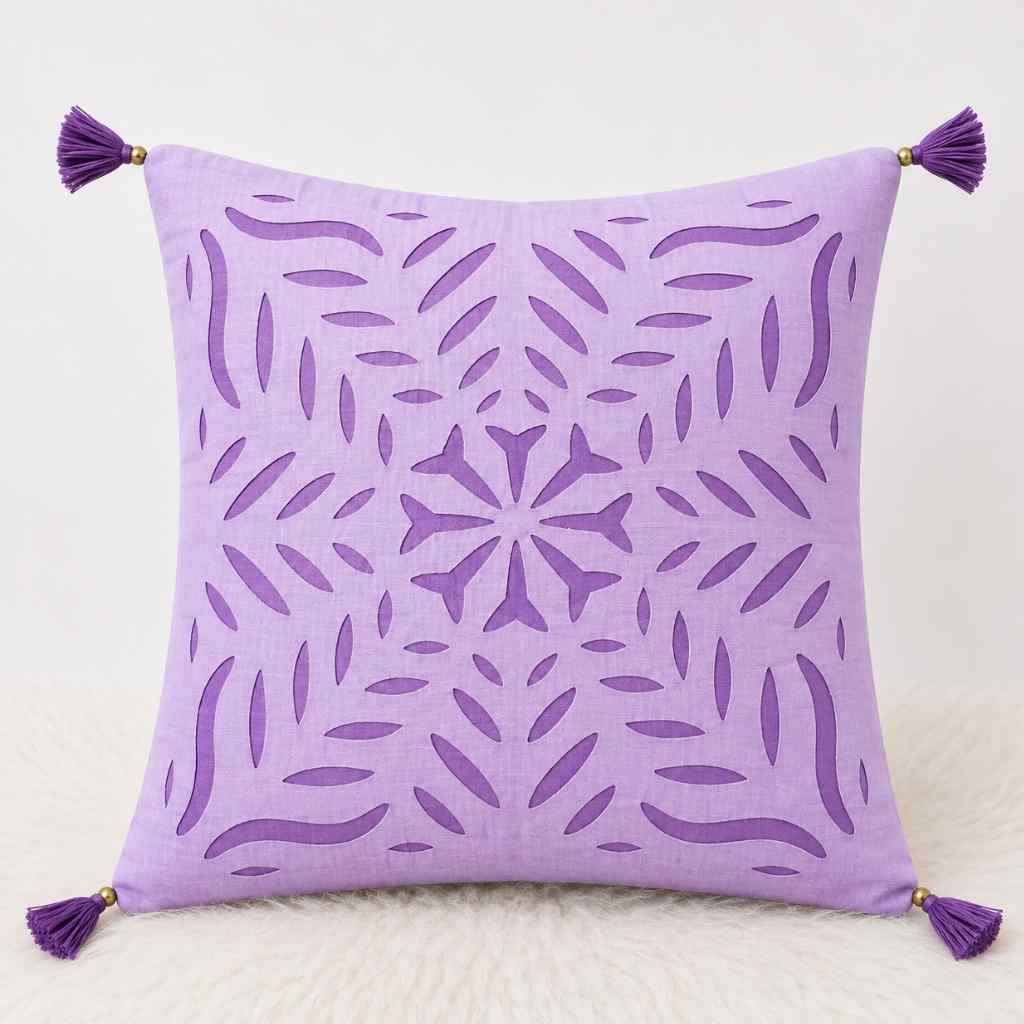 Color Hues Applique Cutwork Cushion Cover