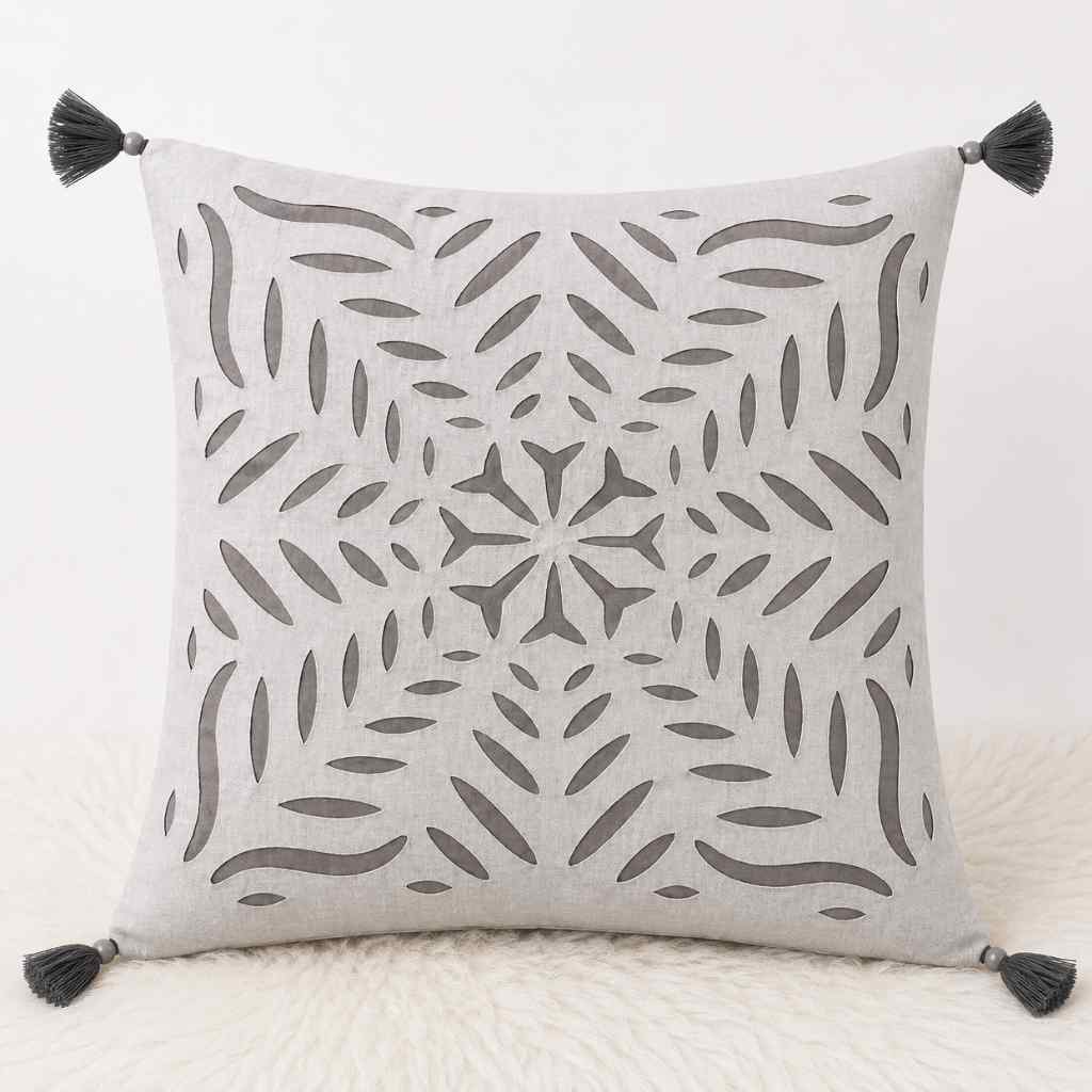 Color Hues Applique Cutwork Cushion Cover