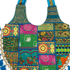 Vintage Noir Tassel Embroidered Tote Bag for Women