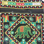 Folk Art Elephant Embroidered Sling Bag