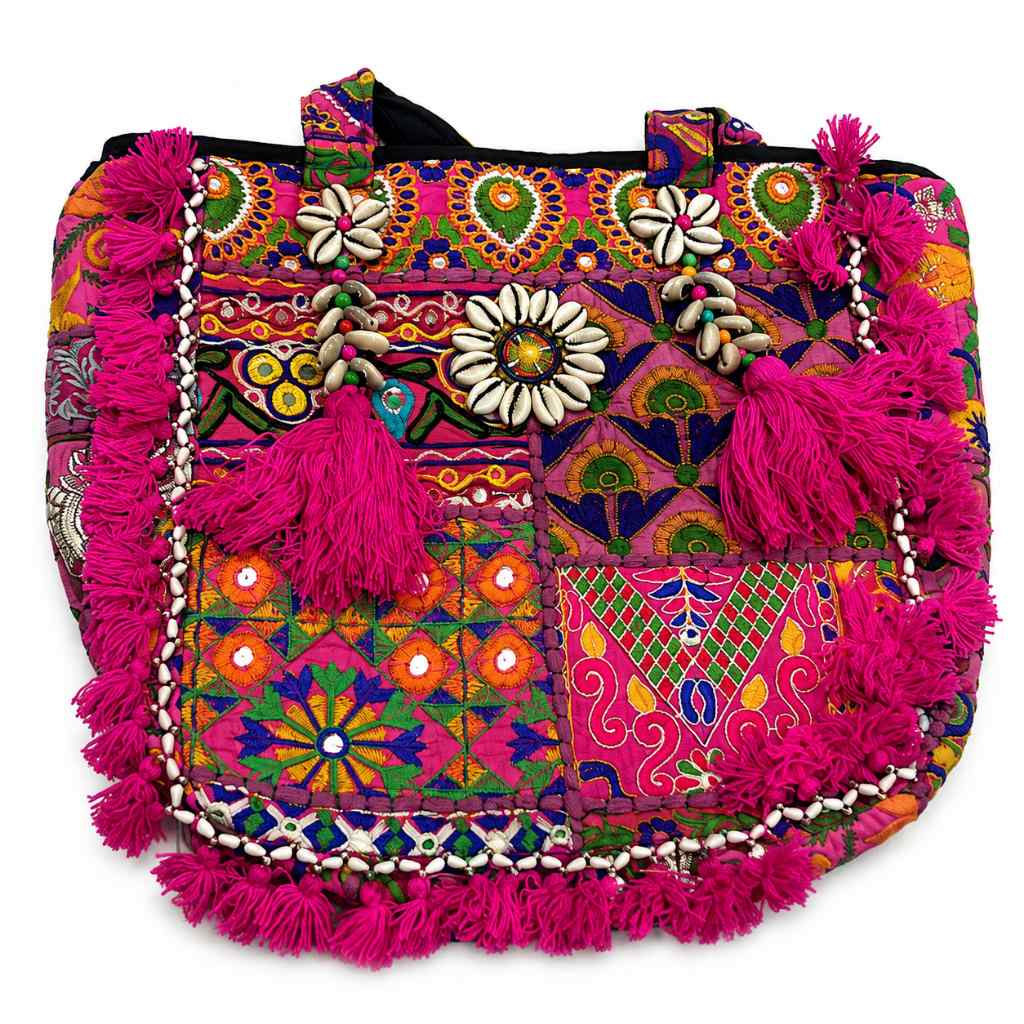 Heritage Embroidered Banjara Tote Bag with Tassels