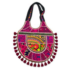 Vintage Noir Tassel Embroidered Tote Bag for Women