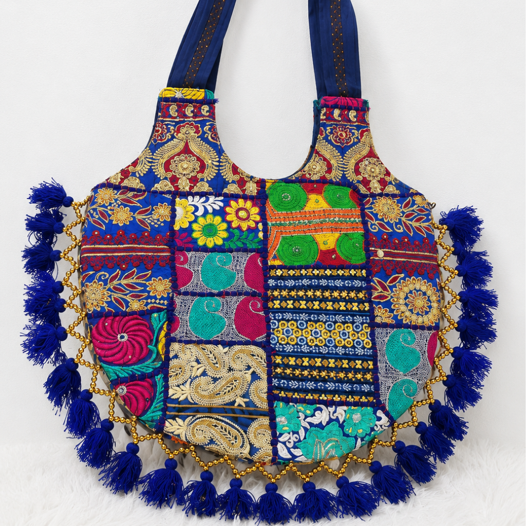 Bohemian Vibes Tassel Embroidered Tote Bag for Women
