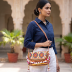 Multicolor Boho Embroidered Sling Purse for Women