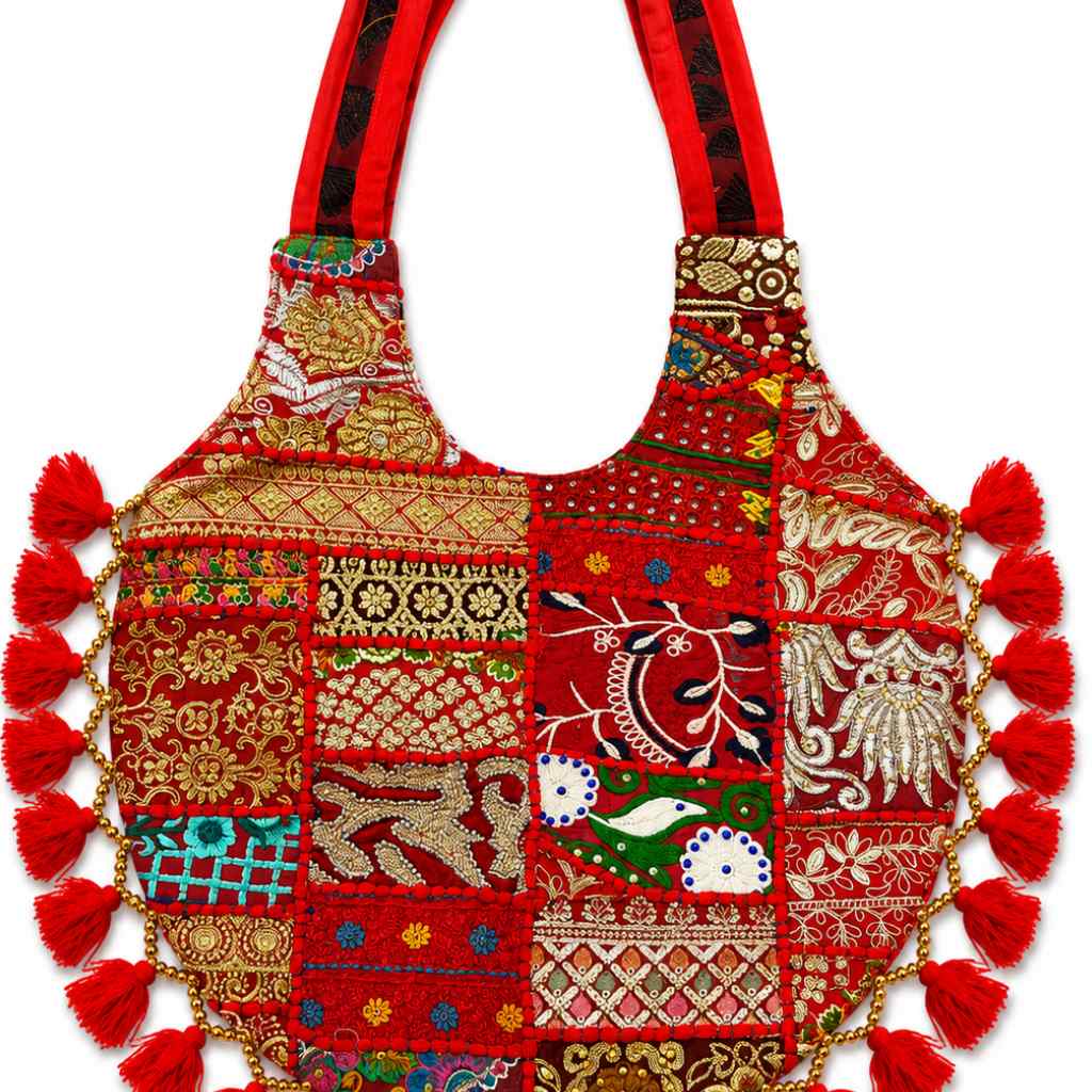 Wanderlust Tassel Embroidered  Tote Bag