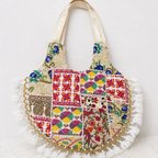 Vintage Noir Tassel Embroidered Tote Bag for Women