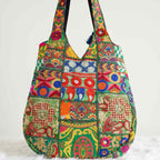 Folk Mosaic Embroidered Banjara Tote Bag for Women