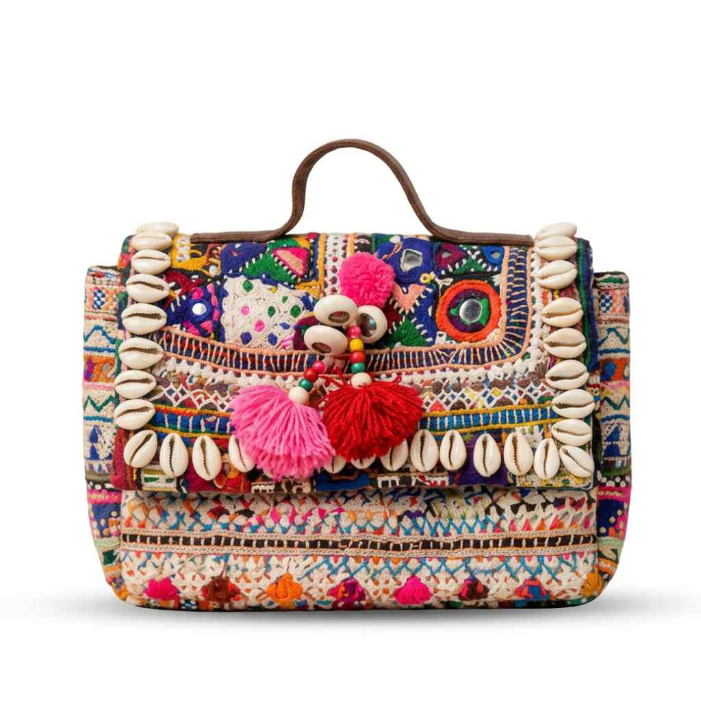 Folk Fusion Colorful Embroidered Banjara Bag with Codi Accents