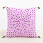 Geometric Applique Cutwork Cushion Cover