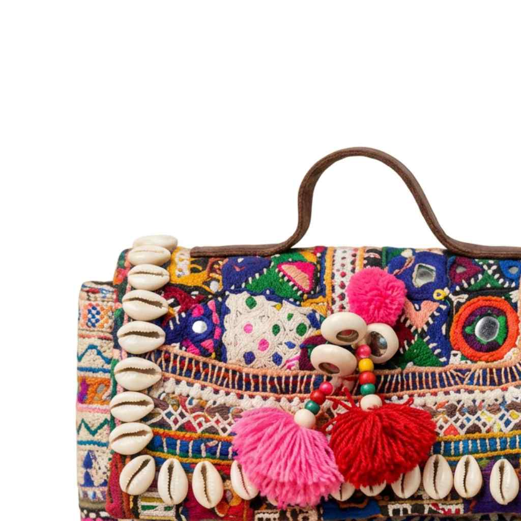 Folk Fusion Colorful Embroidered Banjara Bag with Codi Accents
