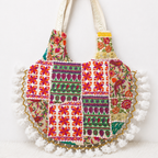 Vintage Noir Tassel Embroidered Tote Bag for Women